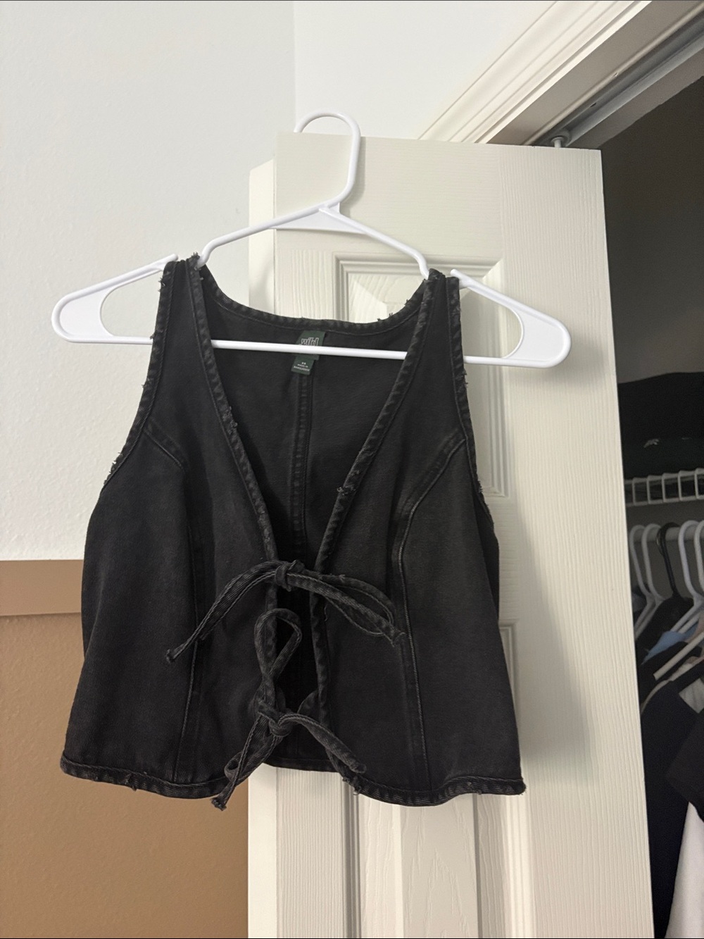 Target Black Tie-Front Denim Tank Top